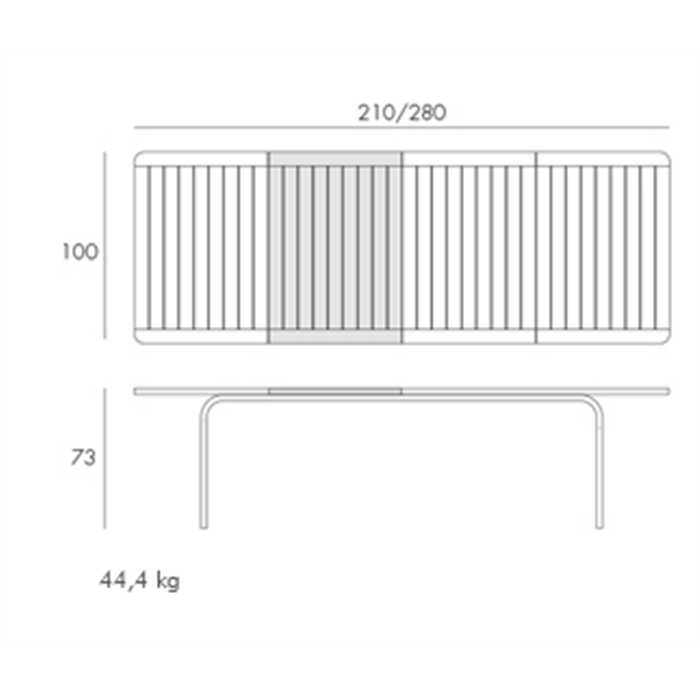 Table alloro 210-280 anthracite