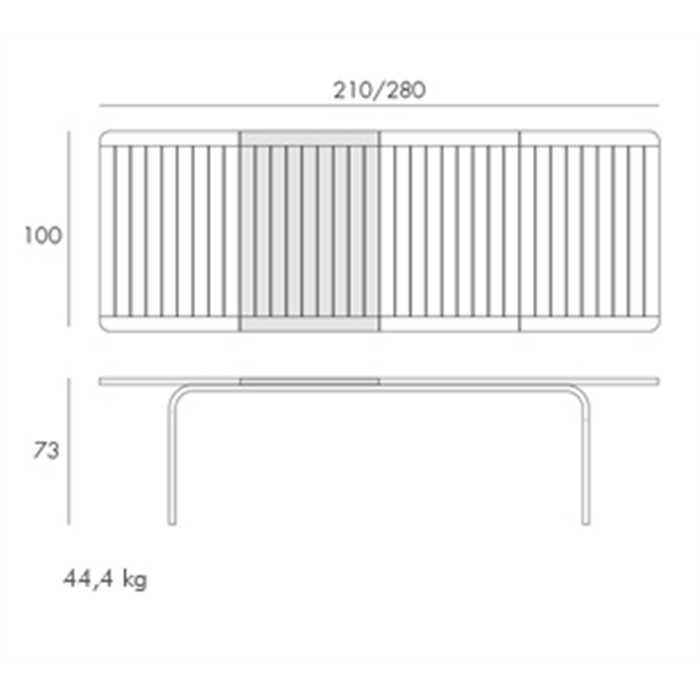 Table alloro 210-280 tortora - Nnardi