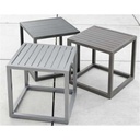 Table basse STERN ROBIN 40x40x40 aluminium lattes aluminium anthracite