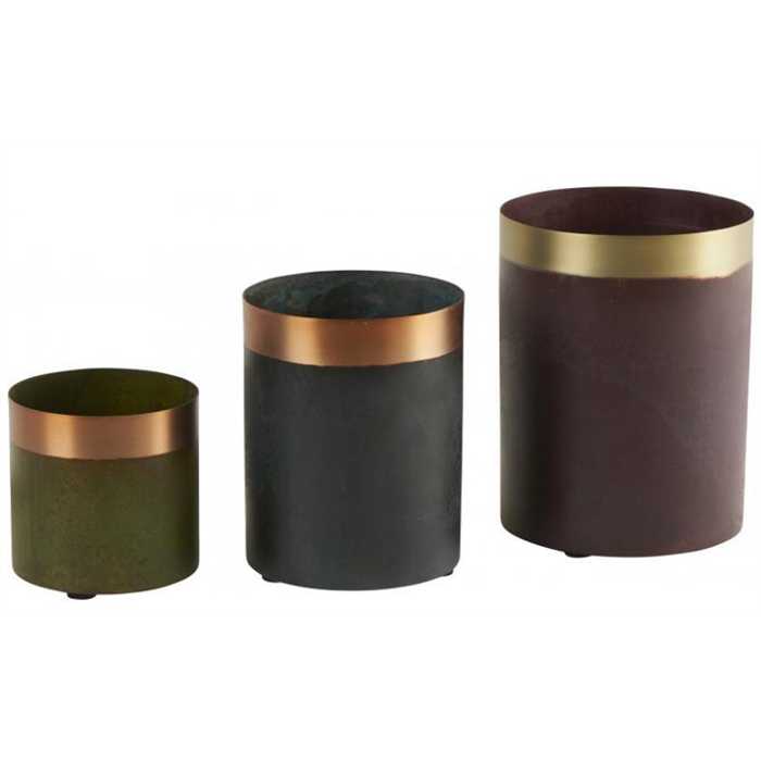 Vases Mona - assortiment de 3 - Vert bleu rouge