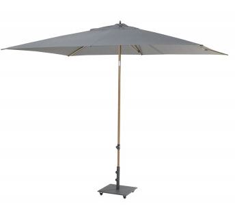Parasol en solefin 200X300 charcoal - structure imitation bois AZZURRO - 4 seasons