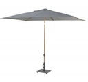 Parasol en solefin 200X300 charcoal - structure imitation bois AZZURRO - 4 seasons