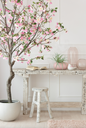 Arbre En Fleurs Plastique Rose/Marron Large - J-LINE