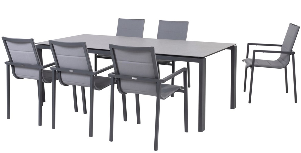 Chaise de jardin en aluminium anthracite - BARI - TASTE by 4 seasons outdoor