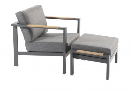 Pose-pieds pour salon de jardin GINGER - aluminium anthracite - TASTE by 4 seasons outdoor