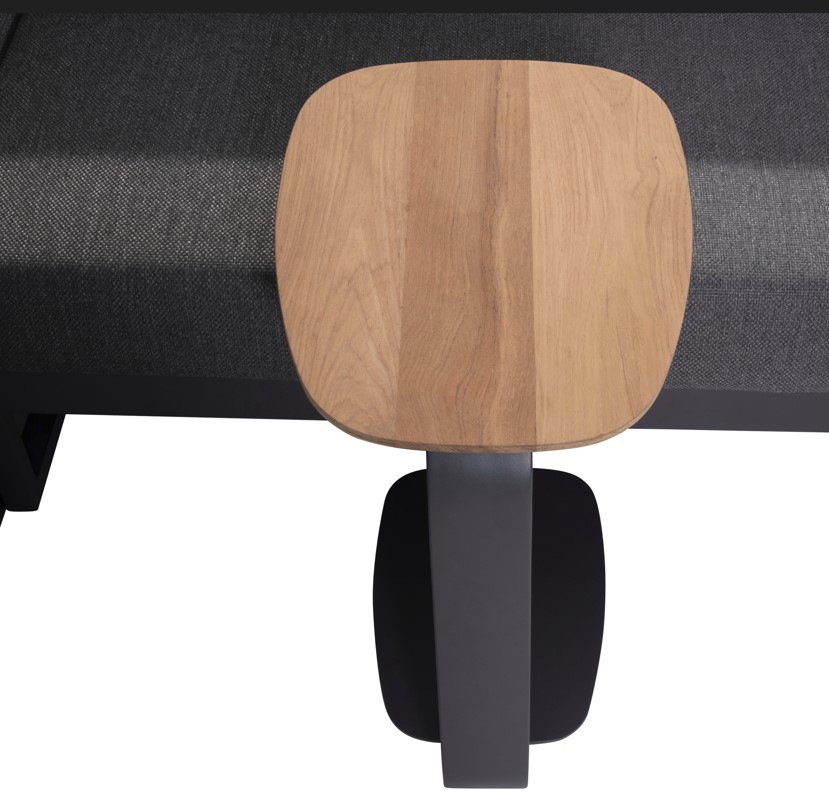 Table d'appoint GENTLE aluminium anthracite et plateau en teck - TASTE by 4 seasons outdoor