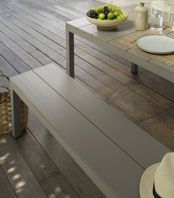Ensemble RIO anthracite + bancs en aluminium de Nardi outdoor