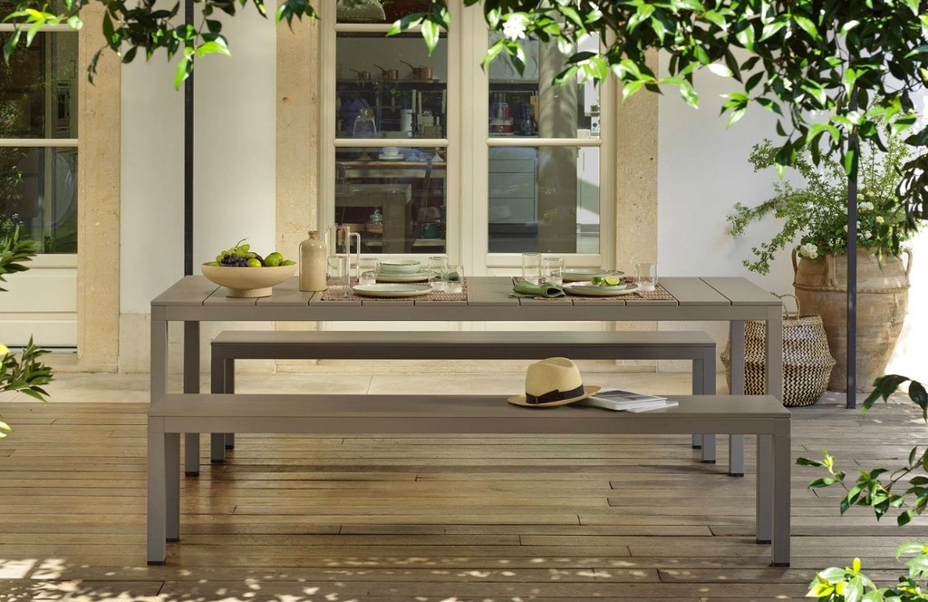 Ensemble RIO anthracite + bancs en aluminium de Nardi outdoor