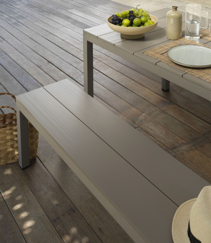 Ensemble RIO anthracite + bancs en aluminium de Nardi outdoor