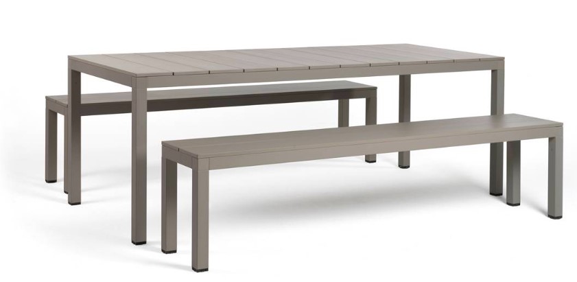 Ensemble RIO anthracite + bancs en aluminium de Nardi outdoor