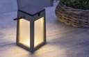 LANTERNE solaire et rechargeable TECK147 en teck, verre dépoli acrylique - LES JARDINS