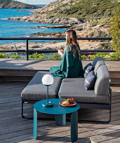 Table basse BEBOP  Ø60cm - Couleur : Bleu acapulco FERMOB