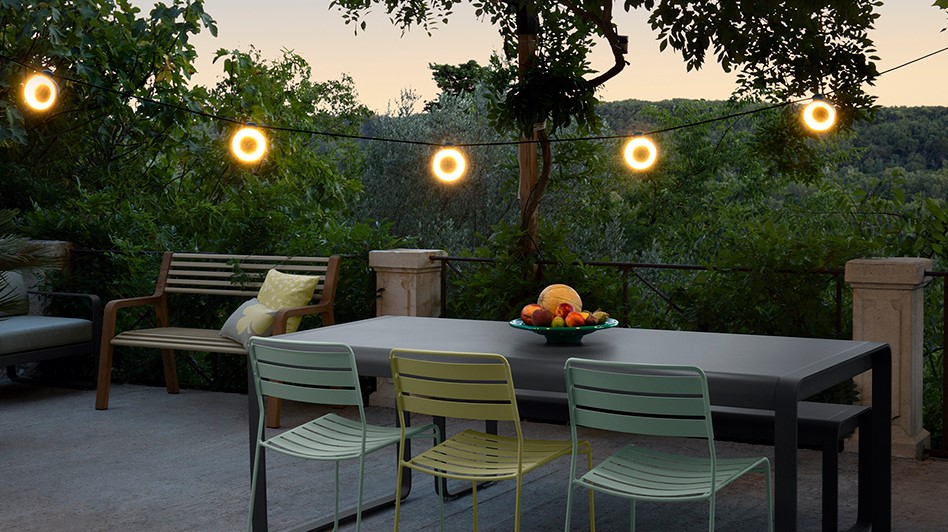 Table en aluminium BELLEVIE - 196 x 90cm - Couleur : Cactus FERMOB