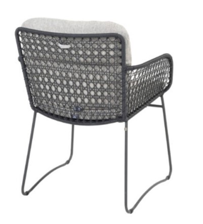 Chaise Aprilla anthracite avec 2 coussins - 4 SEASONS