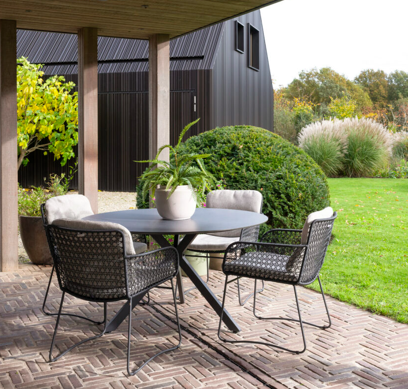 Chaise Aprilla anthracite avec 2 coussins - 4 SEASONS