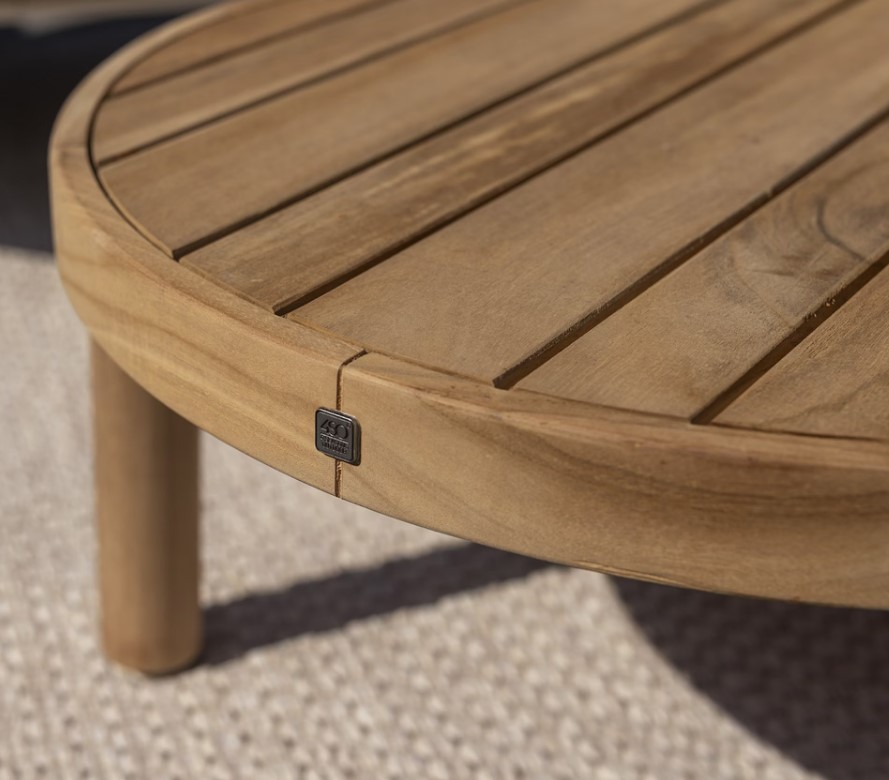 Table basse FINN ronde D.60cm en teck par 4 seasons