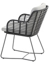 Chaise de jardin FABRICE anthracite avec 2 coussins - 4 seasons outdoor