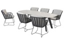 Chaise de jardin FABRICE anthracite avec 2 coussins - 4 seasons outdoor