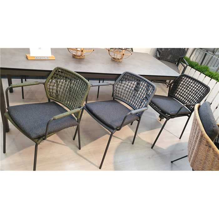 Barista chaise anthracite avec coussins