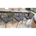 Barista chaise anthracite avec coussins