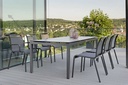 Chaise empilable-aluminium-anthracite-textilène -carbone