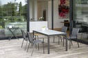 Chaise empilable-aluminium-anthracite-textilène -carbone