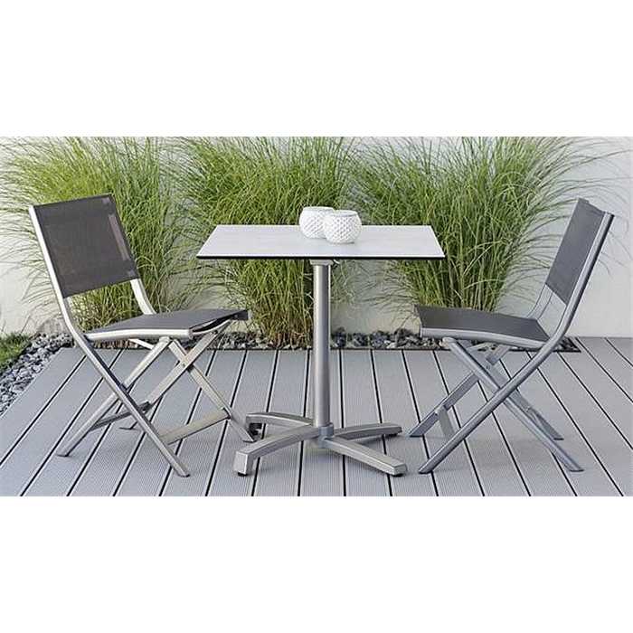 Chaise repliable nils structure graphite/textylene gris argent STERN