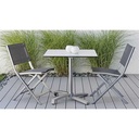 Chaise repliable nils structure graphite/textylene gris argent STERN