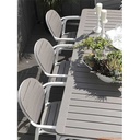 Ensemble extensible alloro 210/280 cm blanc/taupe  avec 6 chaises palma -  Nnardi
