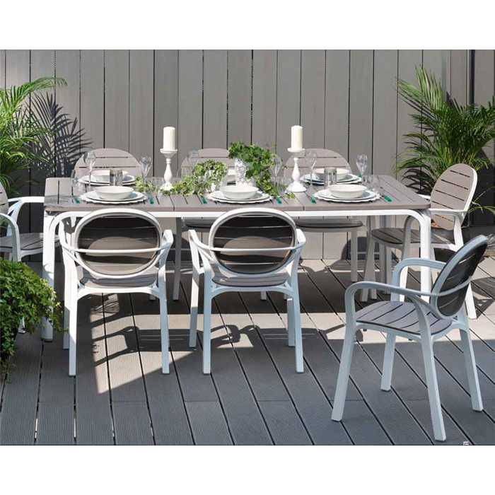Ensemble extensible alloro/palma taupe avec 6 chaises -  Nnardi