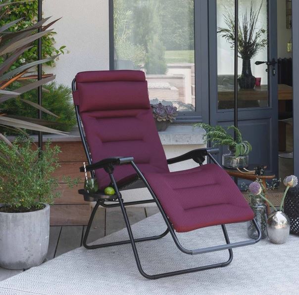 Fauteuil lafuma futura air comfort  - futura bordeaux tube noir
