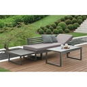 HOLLY Banc / bain de soleil STERN aluminium anthracite textilène gris