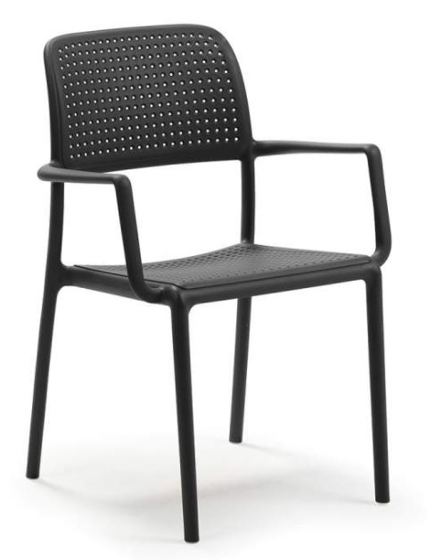 [NARDI-40242.02.000.06] Chaise de jardin en résine de couleur anthracite BORA - NARDI, 4024202000, 40242.02.000.06, BORA