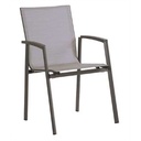 Chaises de jardin structure en aluminium anthracite - textilene argent - TOP - STERN, 4010187146206, 418467, TOP