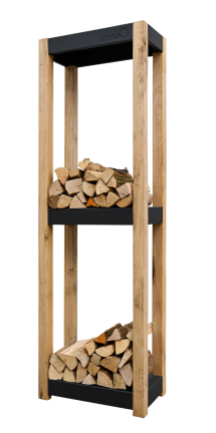 [QUOCO 31011] Etagère avec 2 étages de stockage de bois étroite gris foncé Quoco Cremagliera, '39031011, CREMAGLIERA, 31011, CREMAGLIERA NOIR HAUTE, 8719992234400