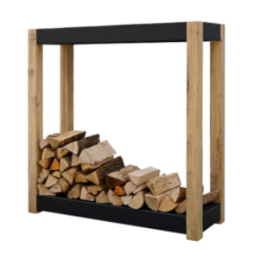 Etagère de stockage de bois modèle petit noir - Quoco Cremagliera Black, '39031010, CREMAGLIERA, 31010, CREMAGLIERA NOIR, 8719992234332