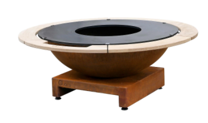 Brasero - plancha en corten d'une largeur de 108 cm Quoco Piatto Basso Medium, '39010004, BASSO, QUOCO, 10004, BASSO MEDIUM CORTEN, 8719992234424