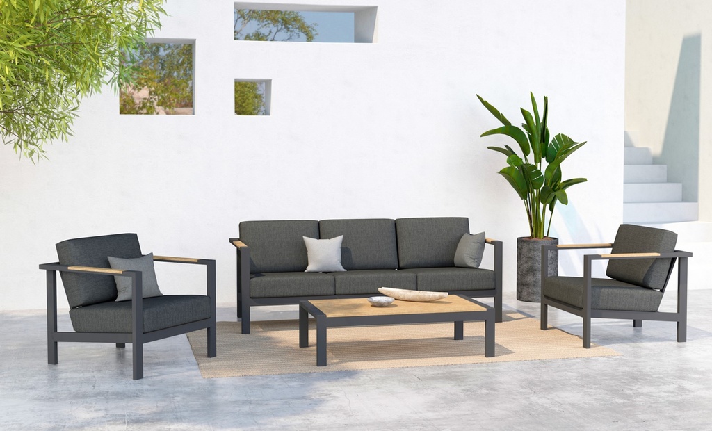 [4SO - 91249 91250] Salon de jardin GINGER anthracite - TASTE by 4 Seasons, 91249, GINGER, 8720087010694, 91250