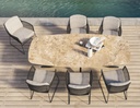 Ensemble de jardin Rhodos + table Prado 240 cm – aluminium, céramique et corde – TASTE by 4 seasons outdoor