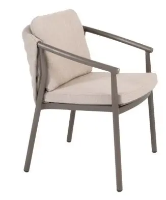 [4SO-91803] Barolo chaise en aluminium de couleur "terre" - vendue avec ses 2 coussins - Taste de 4 seasons