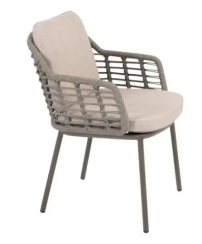 [4SO-91800] Puglia chaise de jardin couleur terre - Vendue avec 2 coussins - 4 seasons outdoor