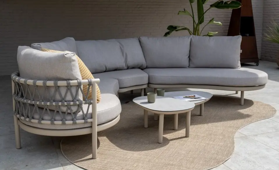 [4SO-PIACENZA] Salon de jardin Piacenza latte – salon d’angle aluminium haut de gamme Belgique - TASTE by 4 seasons outdoor