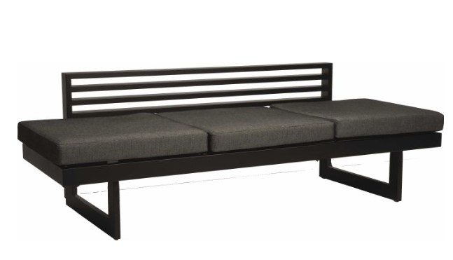 Banc - canapé - transat en aluminium noir mat textilène noir satiné 216x80x73 cm NEW HOLLY DINING- STERN, 4010187127069, 414901, 4010187177392, HOLLY DINING