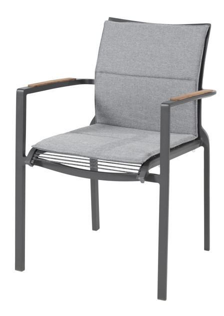 [4SO-91404] Chaise de jardin avec coussin MELBOURNE - Cordes anthracite - TASTE by 4 seasons outdoor, 91404, MELBOURNE