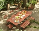 Ensemble de jardin FERMOB - Ocre rouge, LUXEMBOURG, BANC, OCRE ROUGE, BISTRO, CARACTERE