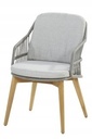 Chaise Dining en teck et en cordes silver grey avec 2 coussins - 4 SEASONS, Modèle d'expo