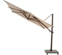 Parasol déporté Siesta Premium 300x300 cm – Aluminium Wengé & Solefin Beach | 4 Seasons Outdoor