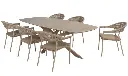 Ensemble de jardin Prado & Sienna latté – Table céramique 240 cm + 6 chaises | 4 Seasons Outdoor