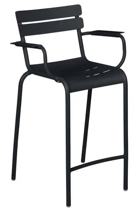 [FERMOB BRIDGE HAUT CARBONE] Chaise de bar Bridge haut Luxembourg Fermob Carbone