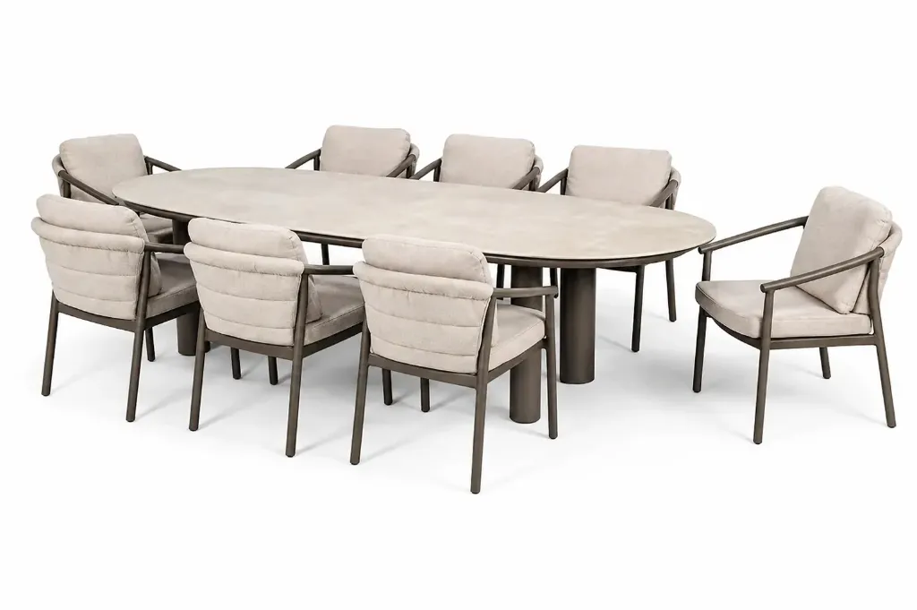 [4SO-BAROLO DENIA 240] Ensemble de jardin DENIA 240 cm- BAROLO en aluminium couleur "terre"  Taste by 4 seasons outdoor